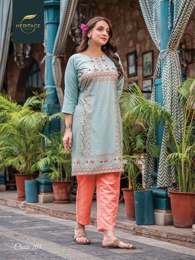 Heritage Classic Vol 4 Embroidery Kurti Catalog